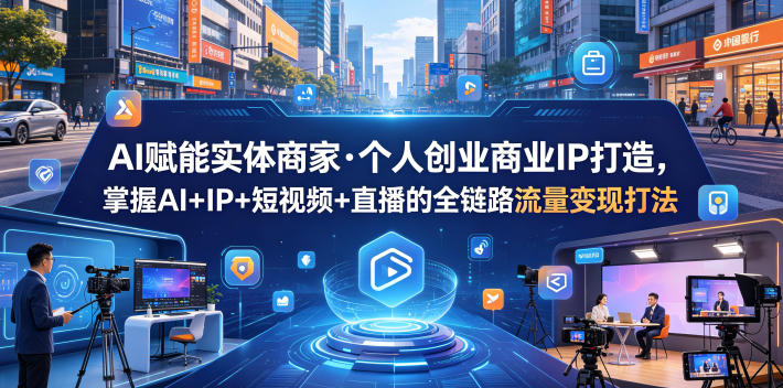 AI赋能实体商家·个人创业商业IP打造,掌握AI+IP+短视频+直播的全链路流量变现打法-研习库