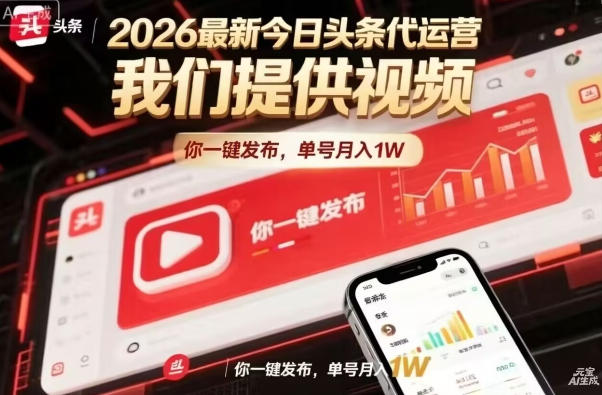 今日头条躺賺模式，你9我1，操作简单，一键发布，单机日入数百，长期合作【揭秘】-研习库