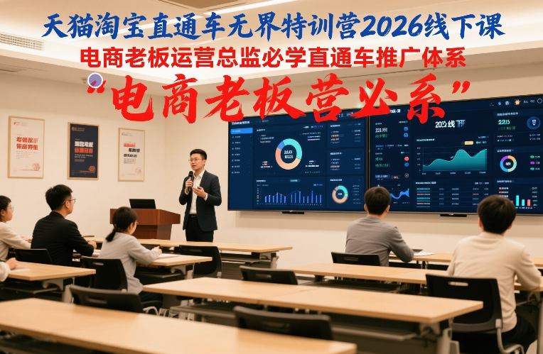 天猫淘宝直通车无界特训营2026线下课，电商老板运营总监必学直通车推广体系-研习库