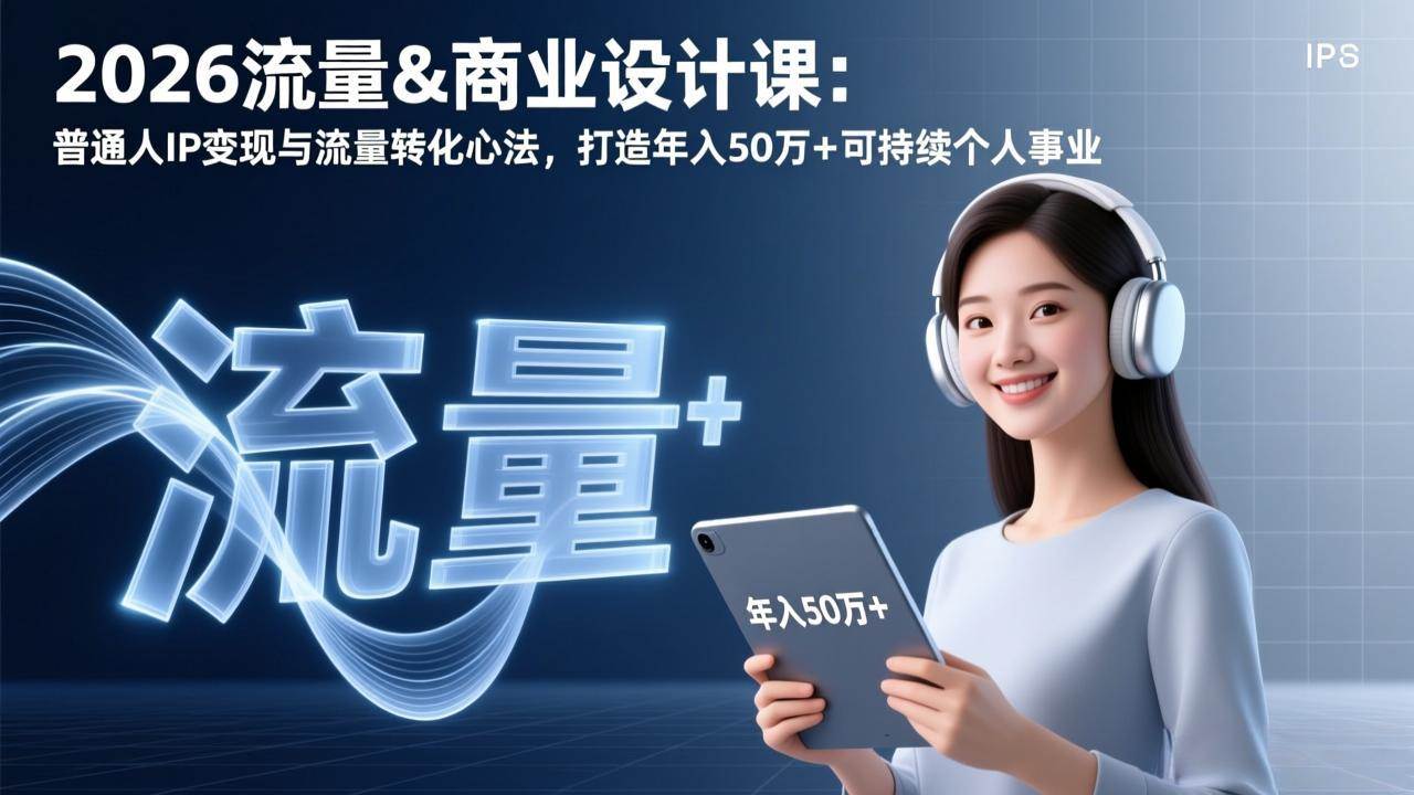 （17246期）2026流量&商业设计课：普通人IP变现与流量转化心法，打造年入50万+可持续个人事业-研习库