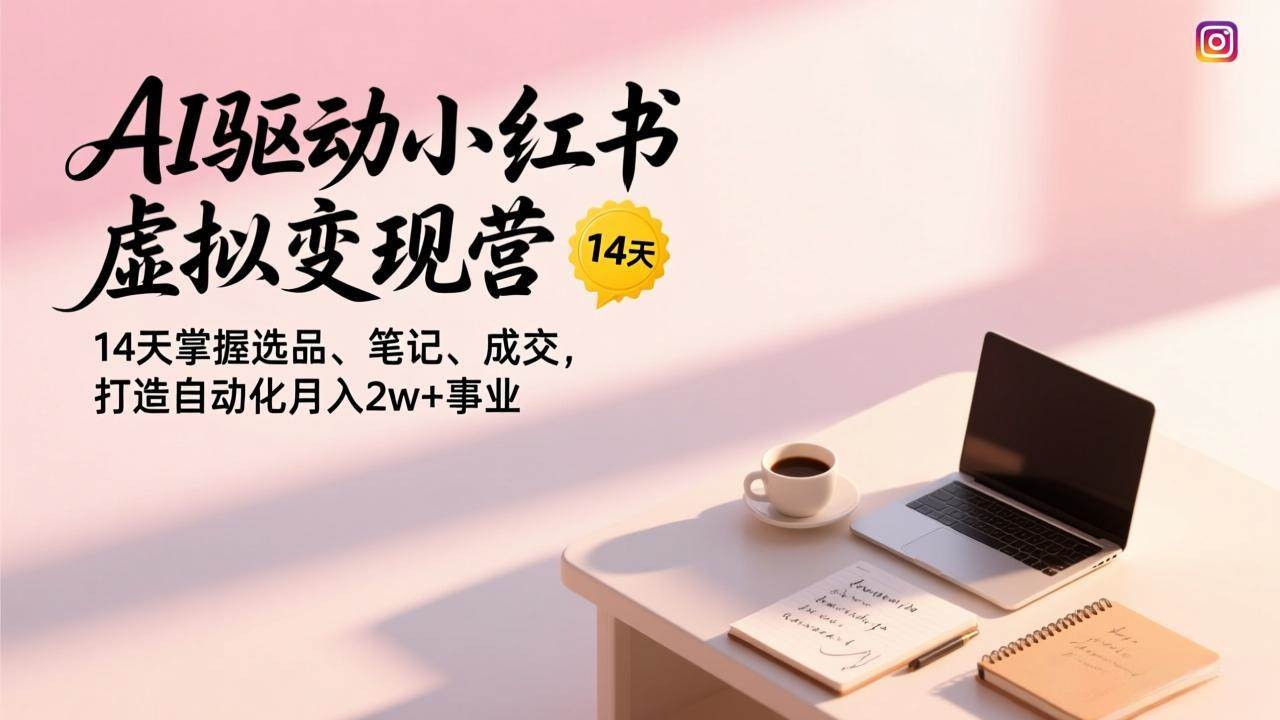 (17204期)AI驱动小红书虚拟变现营,14天掌握选品、笔记、成交,打造自动化月入2w+事业-研习库