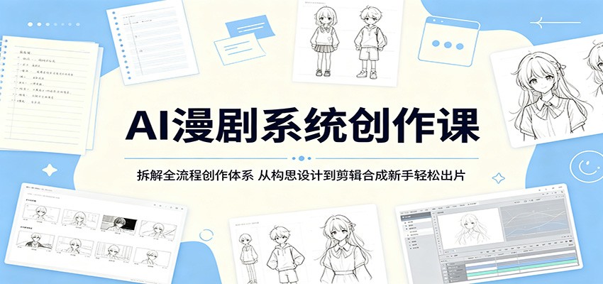 AI漫剧系统创作课：拆解全流程创作体系，从构思设计到剪辑合成新手轻松出片-研习库
