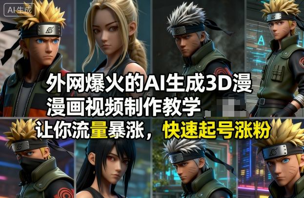 外网爆火的AI生成3D漫画视频制作教学,让你流量暴涨,快速起号涨粉!-研习库