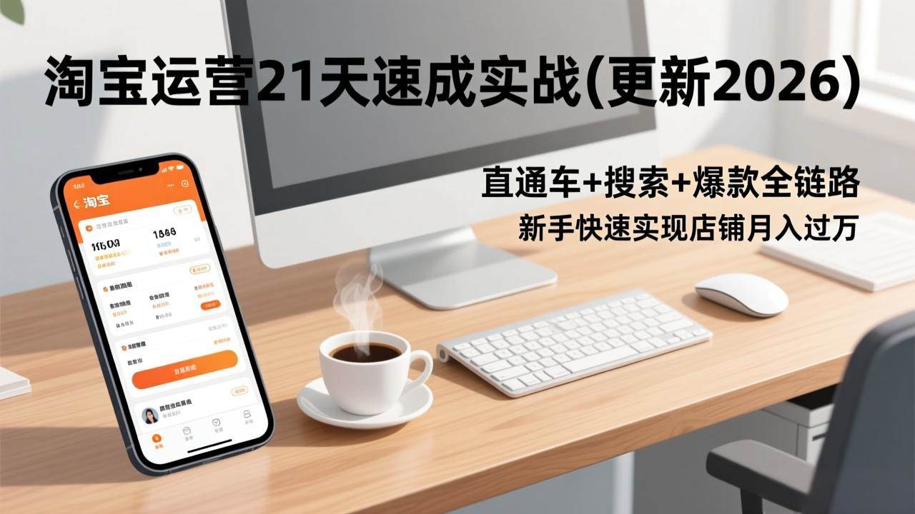 (17201期)淘宝运营21天速成实战(更新2026),直通车+搜索+爆款全链路,新手快速实现店铺月入过万 (17201期)淘宝运营21天速成实战(更新2026),直通车+搜索+爆款全链路,新手快速实现店铺月入过万