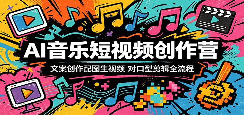AI音乐短视频创作营:文案创作配图生视频,对口型剪辑全流程-研习库