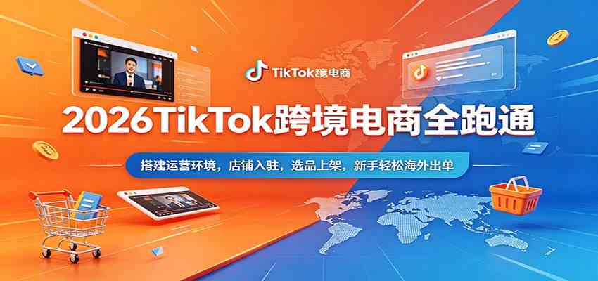 2026TikTok跨境电商全跑通：搭建运营环境，店铺入驻，选品上架，新手轻松海外出单-研习库