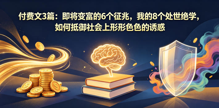 付费文3篇:即将变富的6个征兆,我的8个处世绝学,如何抵御社会上形形色色的诱惑-研习库