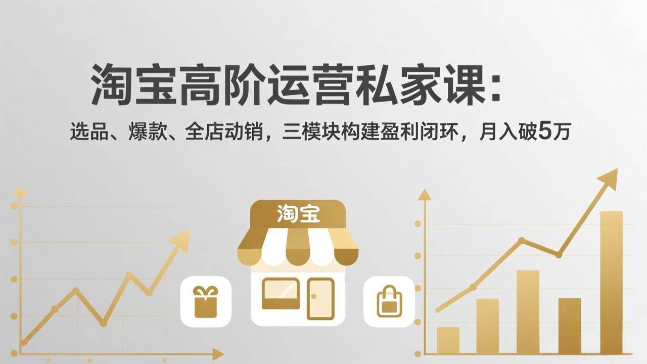 (17904期)淘宝高阶运营私家课(更新26年4月):选品、爆款、全店动销,三模块构建盈利闭环,月入破5万-研习库