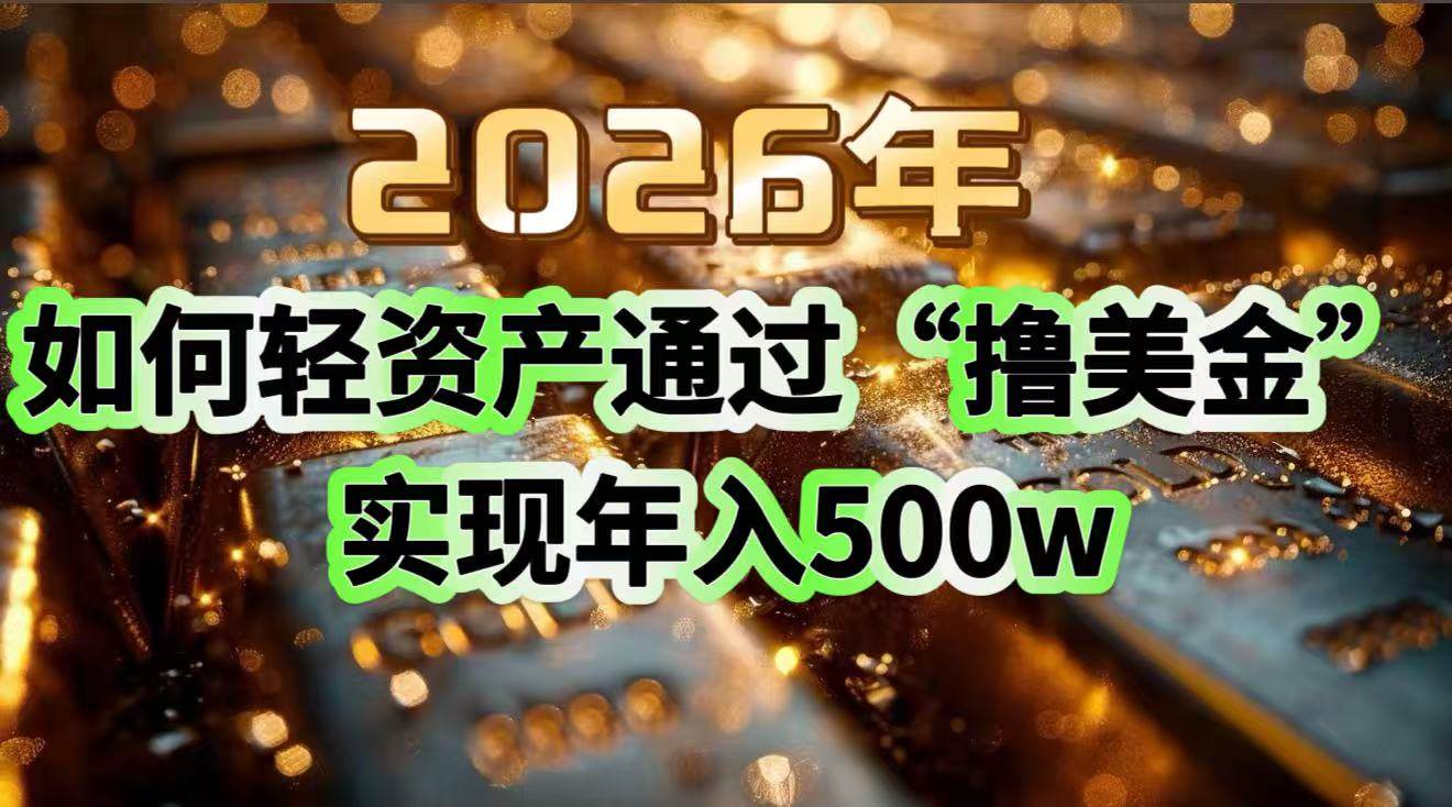 （17033期）2026年如何轻资产通过“撸美金”实现年入500w-研习库