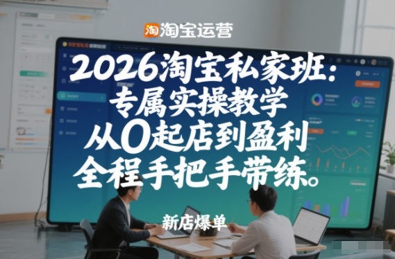 2026淘宝私家班:专属实操教学,从0起店到盈利,全程手把手带练(更新)-研习库