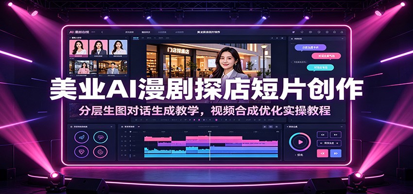 美业AI漫剧探店短片创作:分层生图对话生成教学,视频合成优化实操教程-研习库