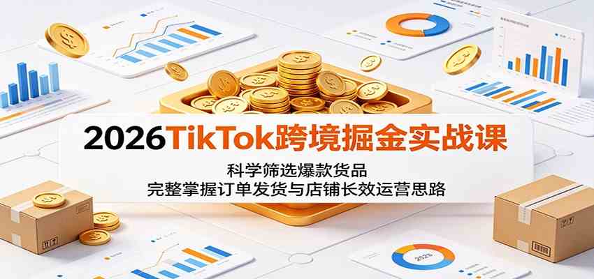2026TikTok跨境掘金实战课：科学筛选爆款货品，完整掌握订单发货与店铺长效运营思路-研习库