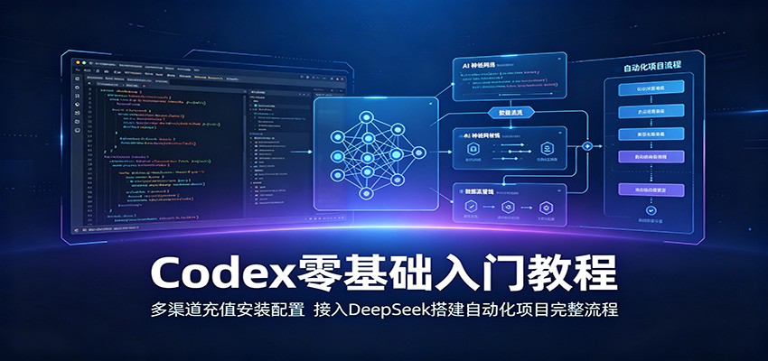 Codex零基础入门教程:多渠道充值安装配置,接入DeepSeek搭建自动化项目完整流程-研习库