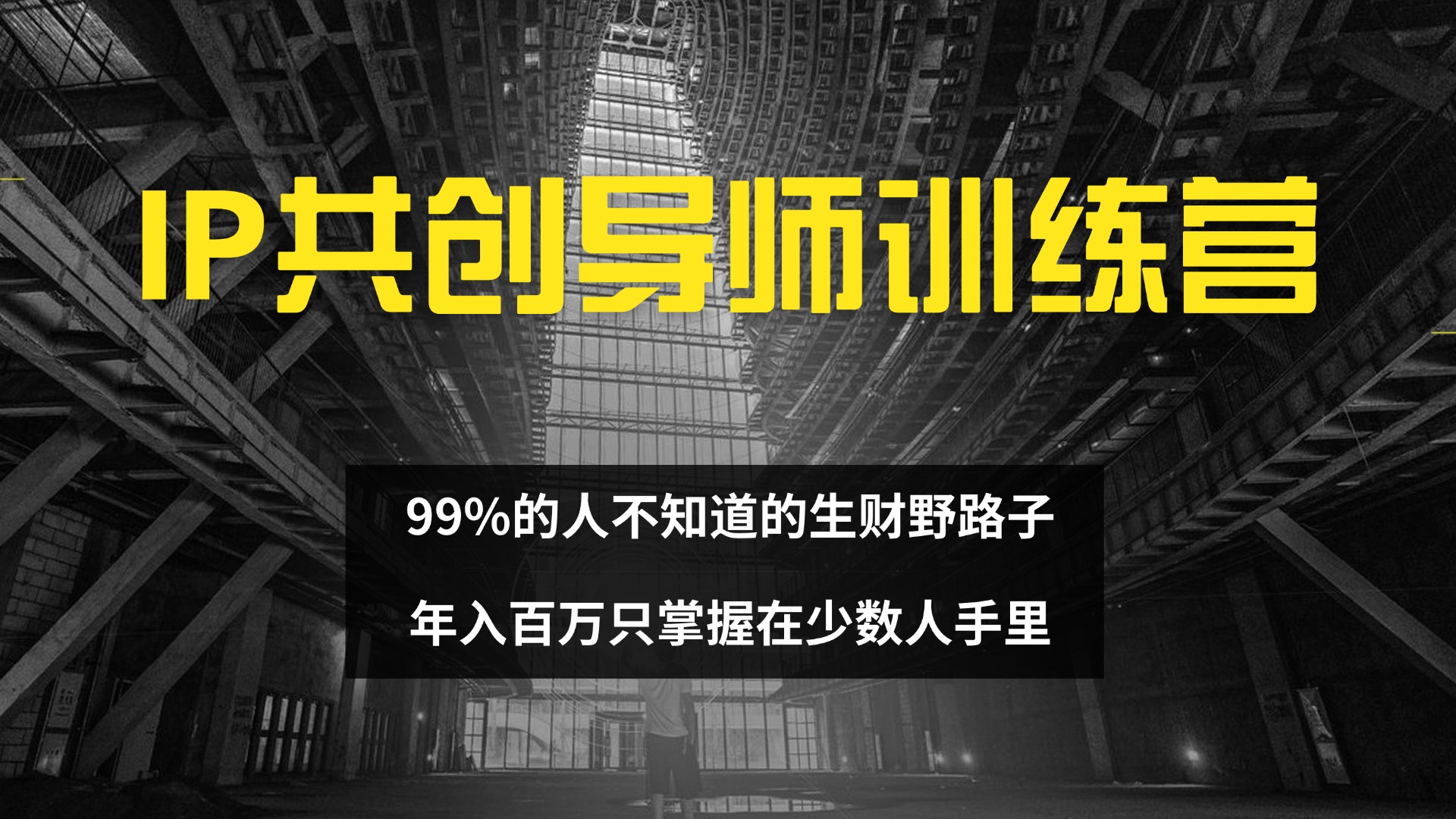 （12504期）IP共创导师训练营 99%的人不知道的生财野路子 只掌握在少数人手里-研习库