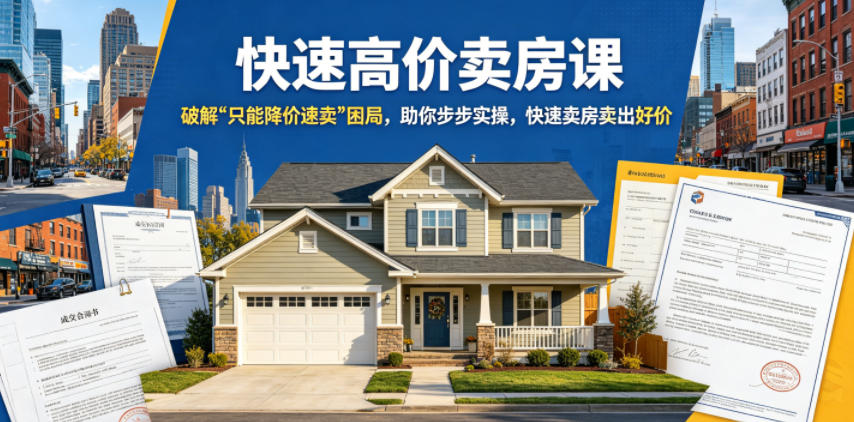 快速高价卖房课,破解“只能降价速卖”困局,助你步步实操,快速卖房卖出好价(更新2026)-研习库