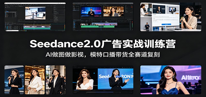 Seedance2.0广告实战训练营：AI做图做影视，模特口播带货全赛道复刻-研习库