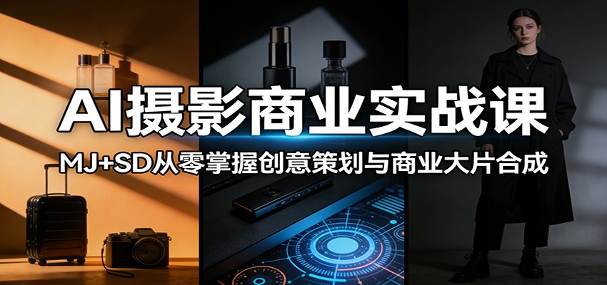 AI摄影商业实战课:MJ+SD从零掌握创意策划与商业大片合成-研习库