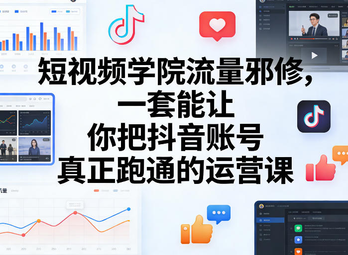 短视频学院流量邪修，一套能让你把抖音账号真正跑通的运营课-研习库