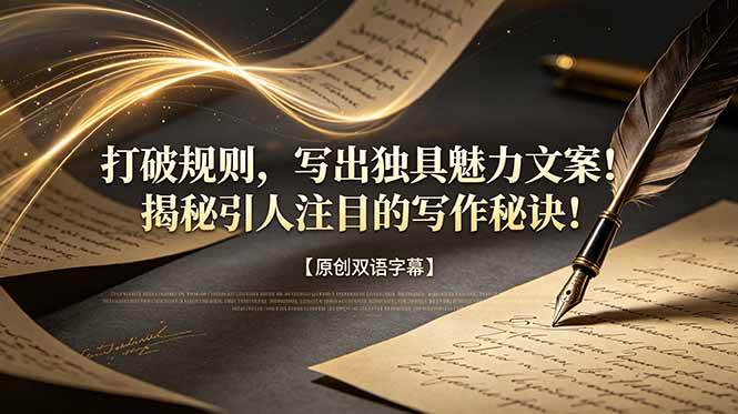 （18971期）打破规则，写出独具魅力文案！揭秘引人注目的写作秘诀！【原创双语字幕】-研习库