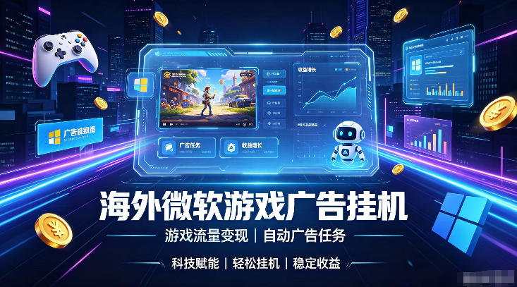 海外游戏广告自动挂G,轻资产海外副业风口,单设备稳定产出500+【揭秘】-研习库