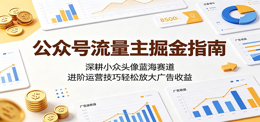 公众号流量主掘金指南：深耕小众头像蓝海赛道，进阶运营技巧轻松放大广告收益-研习库