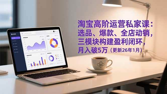 （17080期）淘宝高阶运营私家课：选品、爆款、全店动销，三模块构建盈利闭环，月入破5万（更新26年1月）-研习库