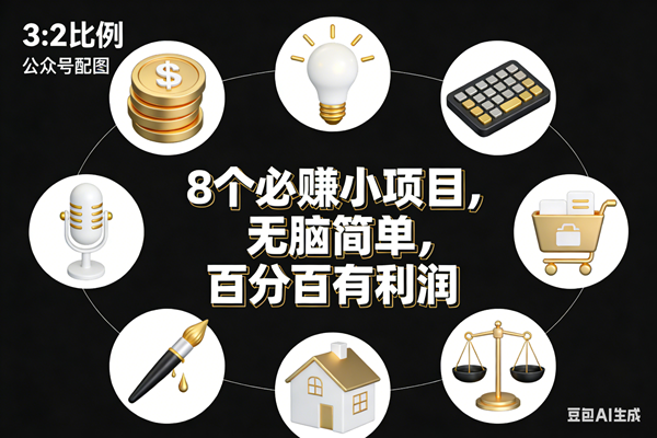 （17101期）8个必赚小项目，无脑简单，百分百有利润，副业首选，日入300+-研习库