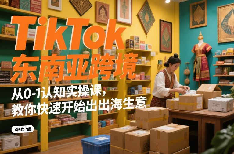 TikTok东南亚跨境从0-1认知实操课，教你快速开始出海生意-研习库