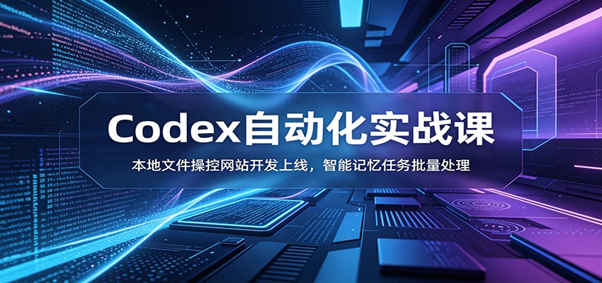 Codex自动化实战课：本地文件操控网站开发上线，智能记忆任务批量处理-研习库