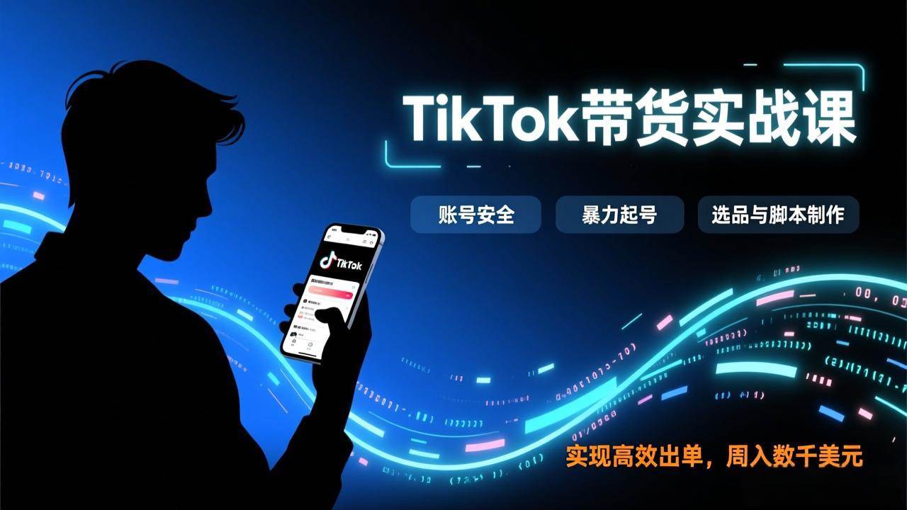 （17278期）TikTok带货实战课，涵盖账号安全、暴力起号、选品与脚本制作，实现高效出单，周入数千美元-研习库