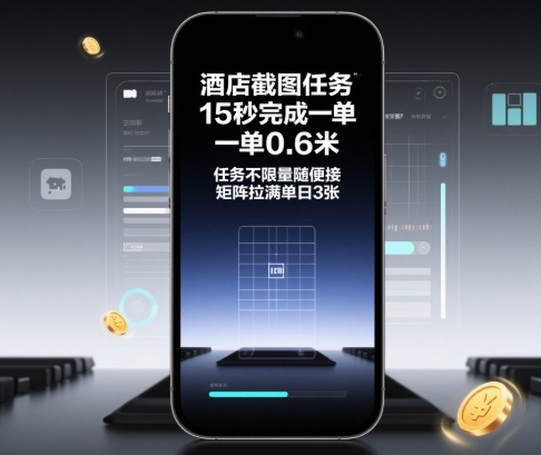 酒店截图任务,15秒完成一单,一单0.6米,任务不限量随便接,矩阵拉满单日3张【揭秘】-研习库