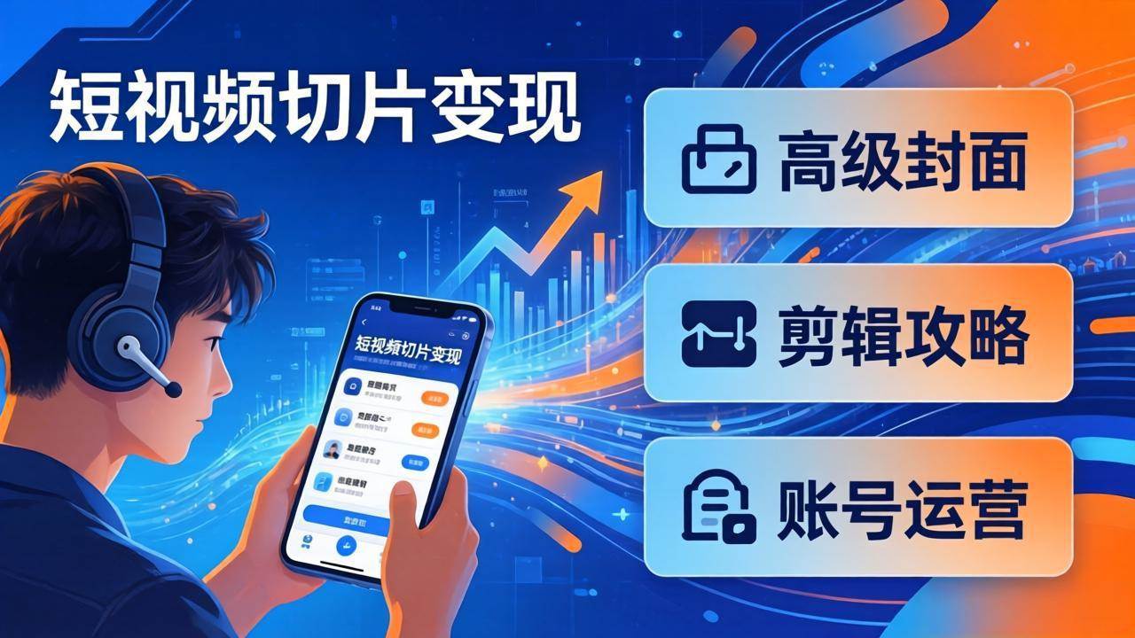 （17758期）短视频切片变现速成班2.0：高级封面+剪辑攻略+账号运营，0基础小白快速入局副业-研习库