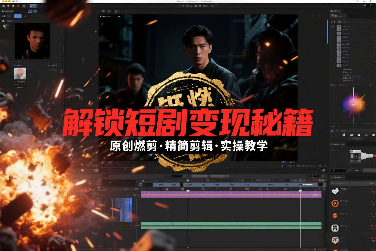 短剧拉新之原创燃剪精简剪辑实操课,解锁短剧变现秘籍-研习库