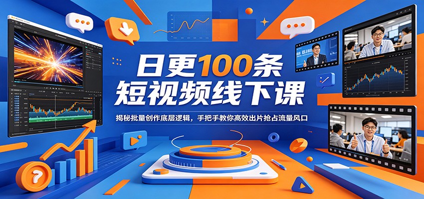 日更100条短视频线下课：揭秘批量创作底层逻辑，手把手教你高效出片抢占流量风口-研习库