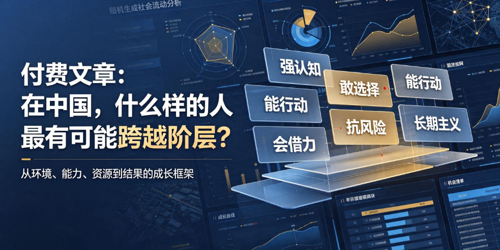 付费文章：在中国，什么样的人最有可能跨越阶层？-研习库