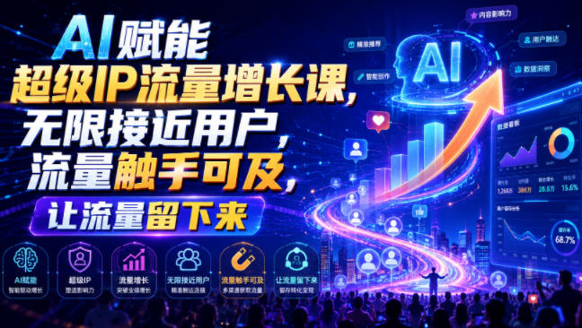 AI赋能超级IP流量增长课,无限接近用户,流量触手可及,让流量留下来-研习库