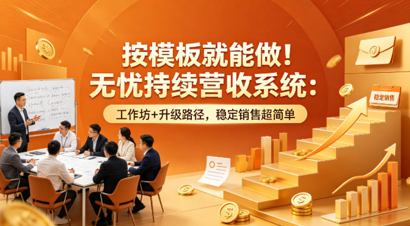 按模板就能做！无忧持续营收系统：工作坊+升级路径，稳定销售超简单【原创双语字幕】-研习库