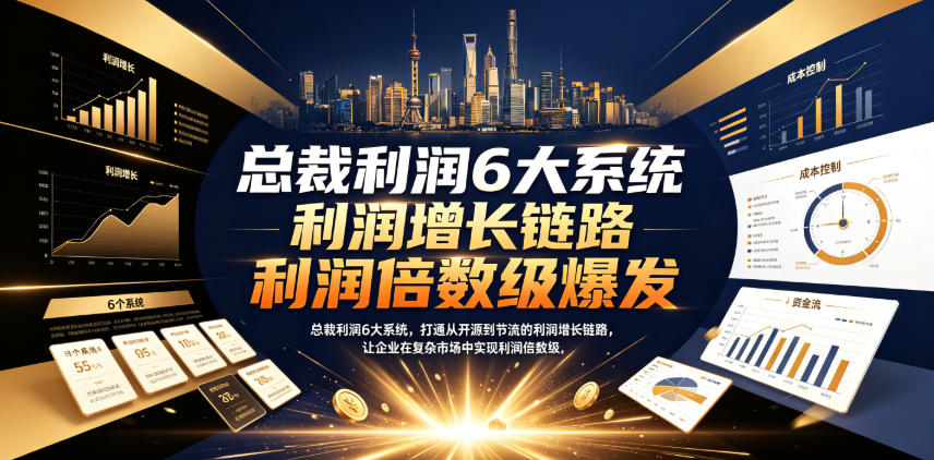 总裁利润6大系统，打通从开源到节流的利润增长链路，让企业在复杂市场中实现利润倍数级爆发-研习库
