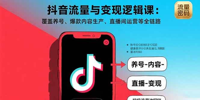 图片[1]-（15824期）抖音流量与变现逻辑课：覆盖养号、爆款内容生产、直播间运营等全链路-研习库