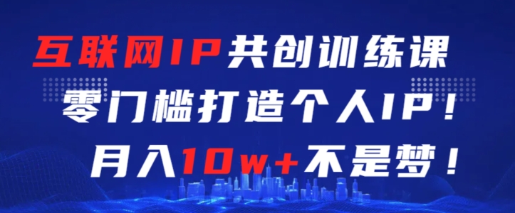 互联网IP共创训练课，零门槛零基础打造个人IP，月入10w+不是梦-研习库