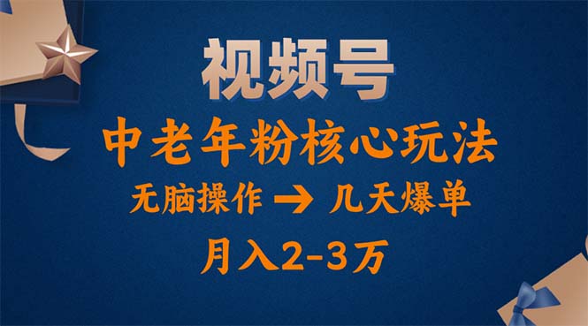 （11288期）视频号火爆玩法，高端中老年粉核心打法，无脑操作，一天十分钟，月入两万-研习库