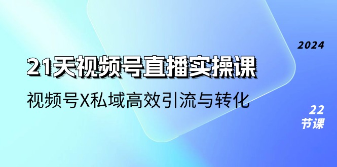 21天视频号直播实操课，视频号X私域高效引流与转化（22节课）-研习库