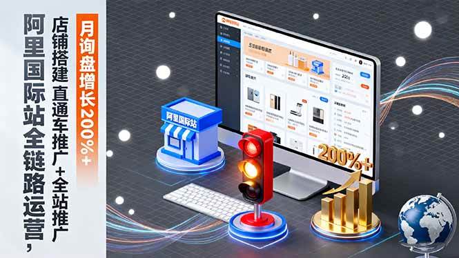 图片[1]-（16311期）阿里国际站全链路运营，店铺搭建+直通车推广+全站推广，月询盘增长200%+-研习库