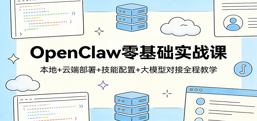 OpenClaw零基础实战课:本地+云端部署+技能配置+大模型对接全程教学-研习库