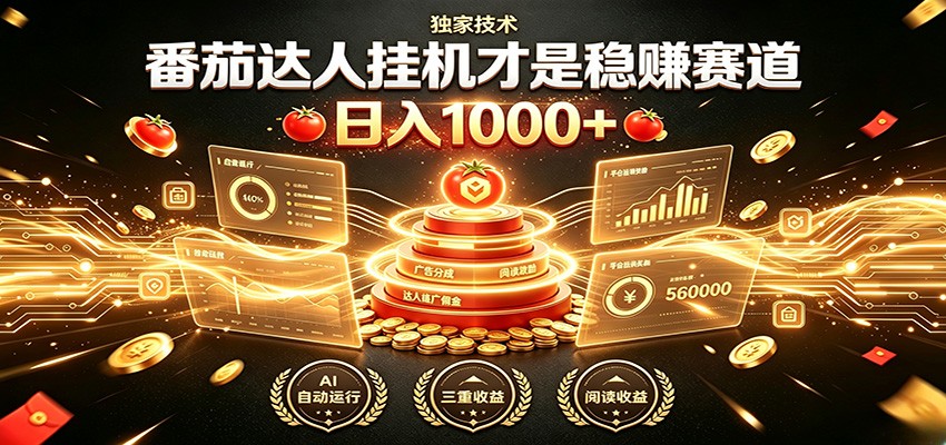 别再瞎找副业!番茄达人挂机才是稳赚赛道 日入1000+-研习库