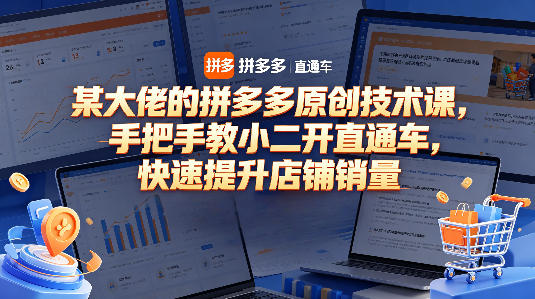 某大佬的拼多多原创技术课，手把手教小二开直通车，快速提升店铺销量-研习库