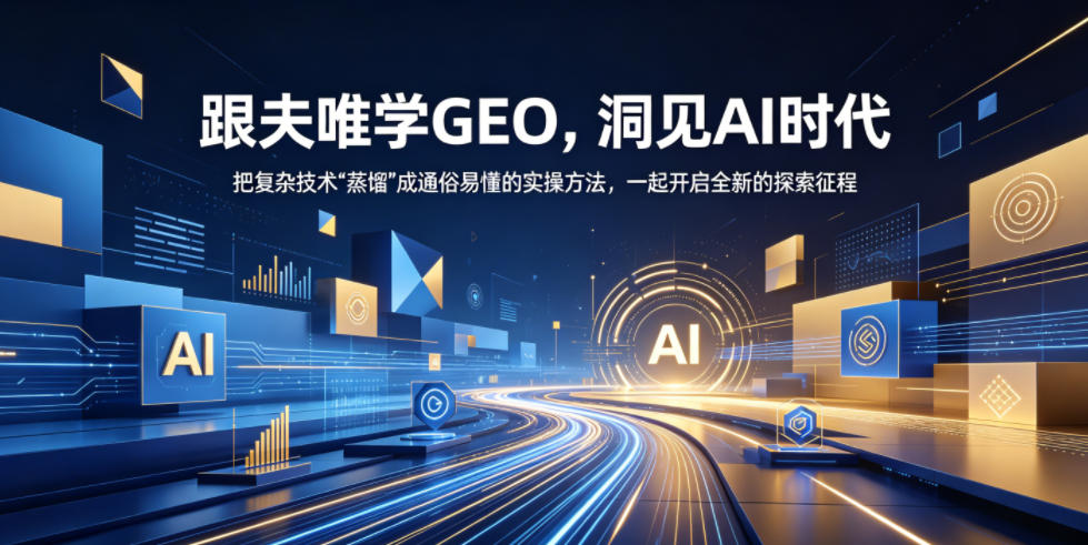 跟夫唯学GEO，洞见AI时代，把复杂技术“蒸馏”成通俗易懂的实操方法，一起开启全新的探索征程-研习库