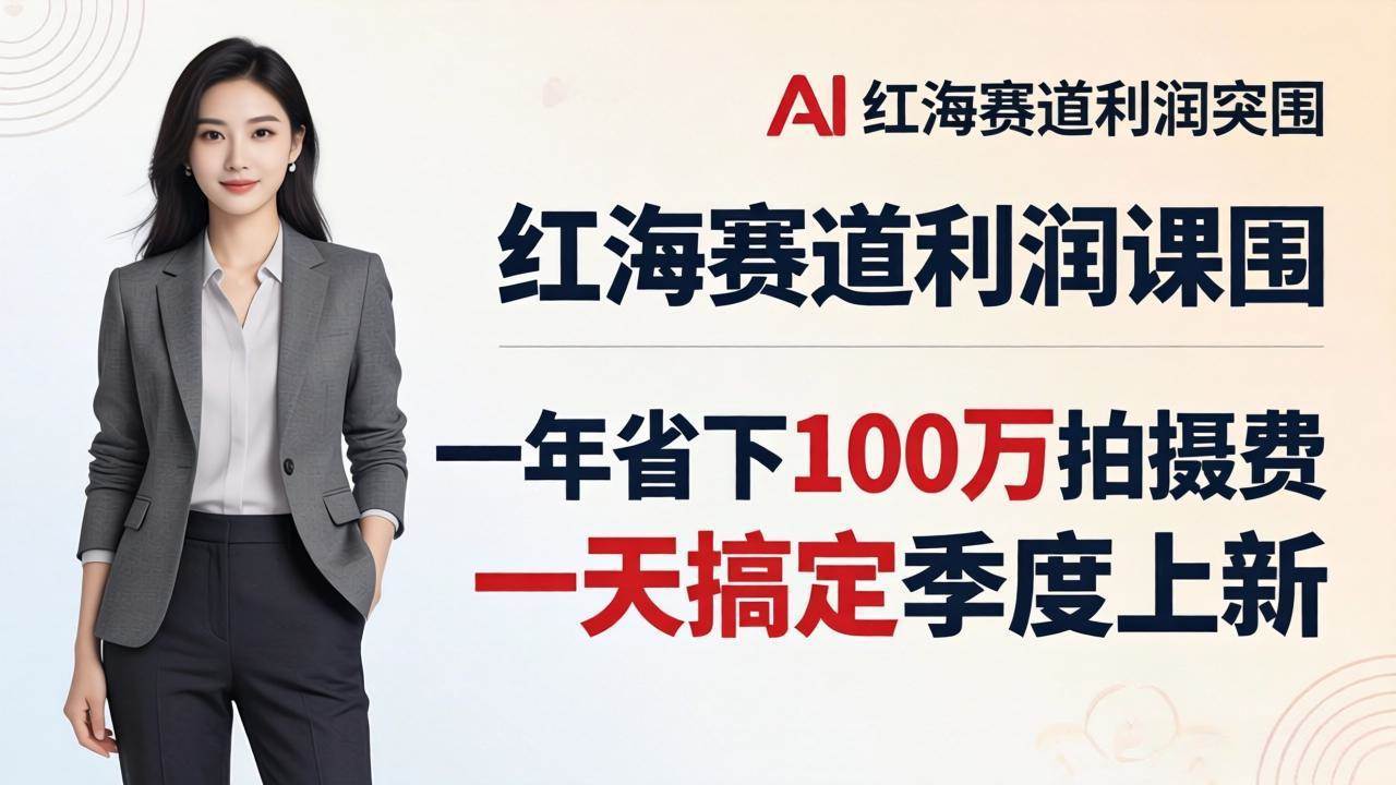 （17884期）服装老板AI模特图课：一年省下100万拍摄费，一天搞定季度上新，红海赛道利润突围-研习库