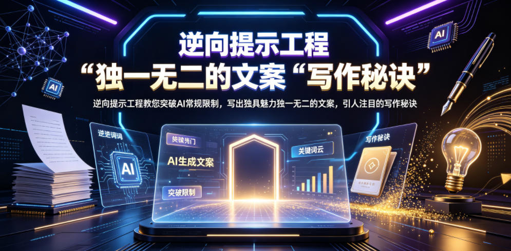 逆向提示工程教您突破AI常规限制,写出独具魅力独一无二的文案,引人注目的写作秘诀【原创双语字幕】-研习库