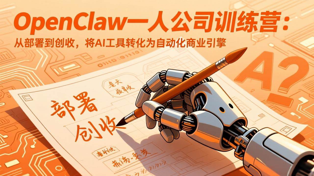 （17540期）OpenClaw一人公司训练营：从部署到创收，将AI工具转化为自动化商业引擎-研习库